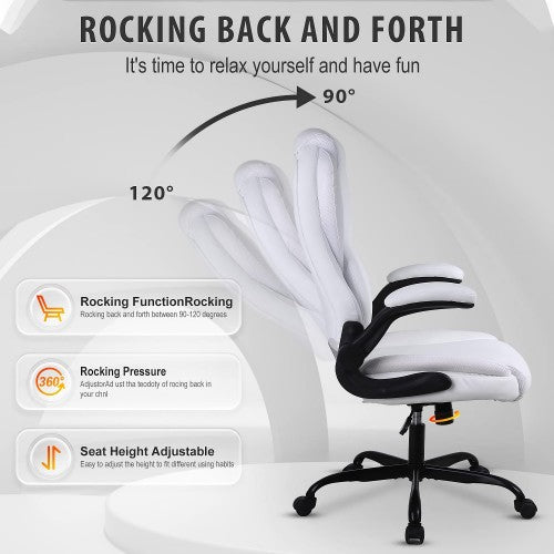 KASORIX Ergonomic Office Chair, Adjustable Swivel Chair with PU Leather, High-Back Lumbar Support, Flip-Up Armrests for Home, Office KASORIX Ergonomic Office Chair, Adjustable Swivel Chair with PU Leather, High-Back Lumbar Support, Flip-Up Armrests for Home, Office